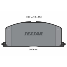 TEXTAR fékbetétkészlet, tárcsafék TEXTAR 2087001 autóalkatrész