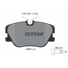 TEXTAR fékbetétkészlet, tárcsafék TEXTAR 2094102 autóalkatrész