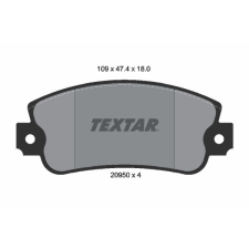 TEXTAR fékbetétkészlet, tárcsafék TEXTAR 2095005 autóalkatrész