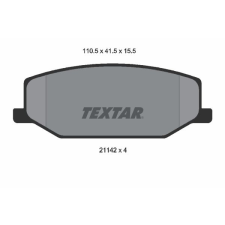 TEXTAR fékbetétkészlet, tárcsafék TEXTAR 2114202 autóalkatrész