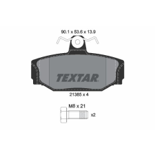 TEXTAR fékbetétkészlet, tárcsafék TEXTAR 2138501 autóalkatrész