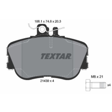 TEXTAR fékbetétkészlet, tárcsafék TEXTAR 2143905 autóalkatrész