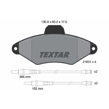 TEXTAR fékbetétkészlet, tárcsafék TEXTAR 2163102 autóalkatrész