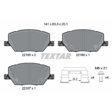 TEXTAR fékbetétkészlet, tárcsafék TEXTAR 2216503 autóalkatrész