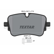TEXTAR fékbetétkészlet, tárcsafék TEXTAR 2230701 autóalkatrész