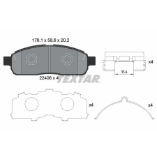 TEXTAR fékbetétkészlet, tárcsafék TEXTAR 2240601 autóalkatrész