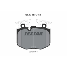 TEXTAR fékbetétkészlet, tárcsafék TEXTAR 2242501 autóalkatrész