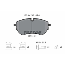 TEXTAR fékbetétkészlet, tárcsafék TEXTAR 2264401 autóalkatrész