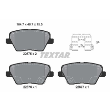 TEXTAR fékbetétkészlet, tárcsafék TEXTAR 2267501 autóalkatrész