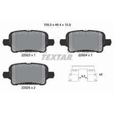 TEXTAR fékbetétkészlet, tárcsafék TEXTAR 2292301 autóalkatrész