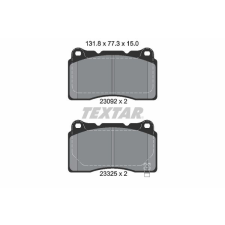 TEXTAR fékbetétkészlet, tárcsafék TEXTAR 2309204 autóalkatrész