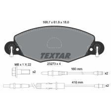TEXTAR fékbetétkészlet, tárcsafék TEXTAR 2327301 autóalkatrész
