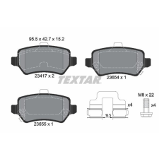 TEXTAR fékbetétkészlet, tárcsafék TEXTAR 2341703 autóalkatrész