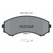TEXTAR fékbetétkészlet, tárcsafék TEXTAR 2348801 autóalkatrész