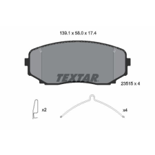 TEXTAR fékbetétkészlet, tárcsafék TEXTAR 2351503 autóalkatrész