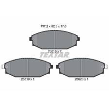 TEXTAR fékbetétkészlet, tárcsafék TEXTAR 2351801 autóalkatrész