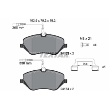TEXTAR fékbetétkészlet, tárcsafék TEXTAR 2413301 autóalkatrész