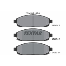 TEXTAR fékbetétkészlet, tárcsafék TEXTAR 2425001 autóalkatrész