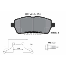 TEXTAR fékbetétkészlet, tárcsafék TEXTAR 2428302 autóalkatrész