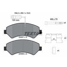 TEXTAR fékbetétkészlet, tárcsafék TEXTAR 2446703 autóalkatrész