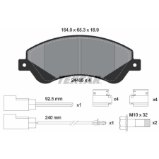 TEXTAR fékbetétkészlet, tárcsafék TEXTAR 2448501 autóalkatrész