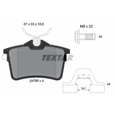 TEXTAR fékbetétkészlet, tárcsafék TEXTAR 2476501 autóalkatrész