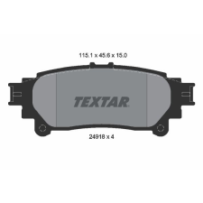 TEXTAR fékbetétkészlet, tárcsafék TEXTAR 2491801 autóalkatrész