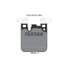 TEXTAR fékbetétkészlet, tárcsafék TEXTAR 2502901 autóalkatrész