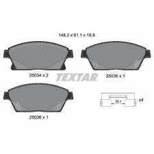 TEXTAR fékbetétkészlet, tárcsafék TEXTAR 2503401 autóalkatrész