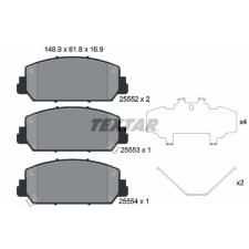 TEXTAR fékbetétkészlet, tárcsafék TEXTAR 2555201 autóalkatrész