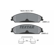 TEXTAR fékbetétkészlet, tárcsafék TEXTAR 2560501 autóalkatrész