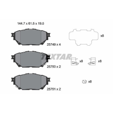 TEXTAR fékbetétkészlet, tárcsafék TEXTAR 2574901 autóalkatrész