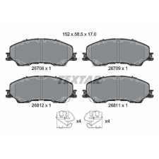 TEXTAR fékbetétkészlet, tárcsafék TEXTAR 2670801 autóalkatrész