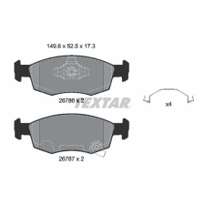 TEXTAR fékbetétkészlet, tárcsafék TEXTAR 2678601 autóalkatrész