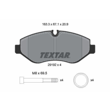 TEXTAR fékbetétkészlet, tárcsafék TEXTAR 2919209 autóalkatrész