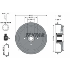 TEXTAR fékdob 94037900 autóalkatrész