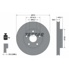 TEXTAR féktárcsa 92163703 autóalkatrész