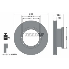 TEXTAR féktárcsa 93087900 autóalkatrész