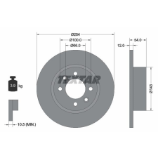 TEXTAR Féktárcsa TEXTAR 92051500 féktárcsa