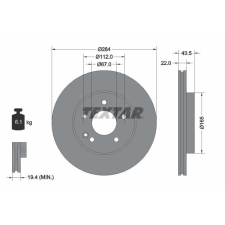 TEXTAR féktárcsa TEXTAR 92059405 féktárcsa