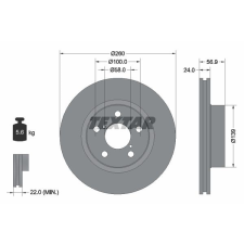 TEXTAR Féktárcsa TEXTAR 92081900 féktárcsa