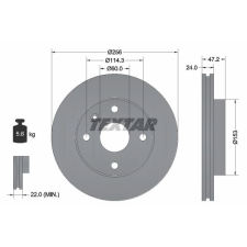 TEXTAR Féktárcsa TEXTAR 92133600 féktárcsa