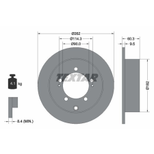 TEXTAR Féktárcsa TEXTAR 92148600 féktárcsa