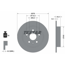TEXTAR féktárcsa TEXTAR 92225303 féktárcsa