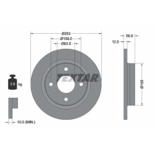 TEXTAR féktárcsa TEXTAR 92292803 féktárcsa
