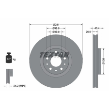 TEXTAR féktárcsa TEXTAR 92304803 féktárcsa