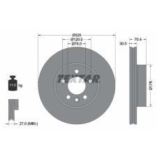TEXTAR féktárcsa TEXTAR 92305905 féktárcsa
