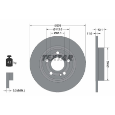 TEXTAR féktárcsa TEXTAR 92316803 féktárcsa