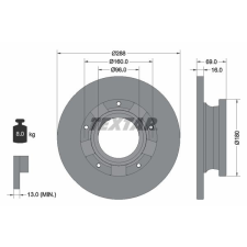 TEXTAR féktárcsa TEXTAR 92316903 autóalkatrész