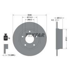 TEXTAR féktárcsa TEXTAR 92335803 féktárcsa